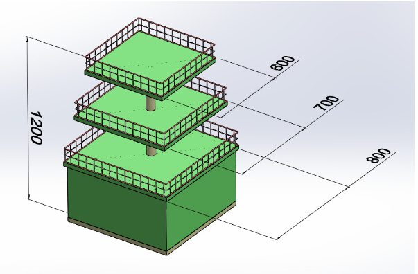 Kệ trái cây 3 tầng sắt